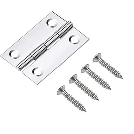 clóset plegable de acero inoxidable, tornillos de distribución de puerta de clóset, accesorios para muebles del hogar, bisagras de acero inoxidable (6 piezas, 1 pulgada, 4 agujeros)