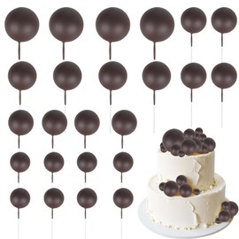24 bolas de decoración para tartas, bolas de espuma, con forma de bola, para decoración de bodas, baby shower, cumpleaños, decoración de pasteles, suministros de café