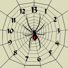 CafePress 13 Hour Spiderweb Clock 10" Wall Clock for Livingroom, Kitchen, or Office