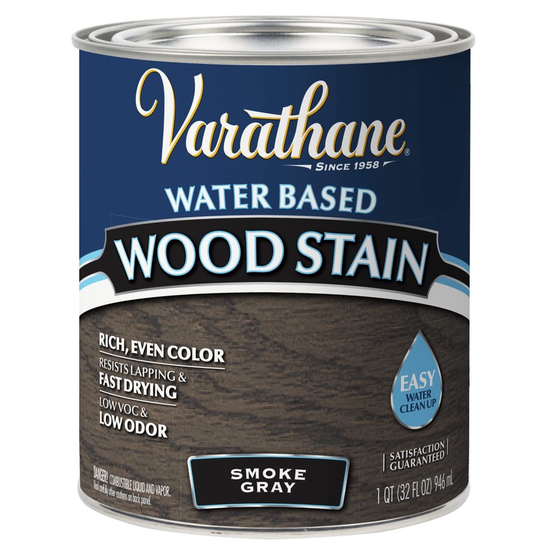 Varathane 381121-2PK Water Based Wood Stain, Quart, Smoke Gray, 2