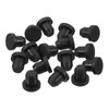 sourcing map 16 Pieces Black Rubber Stopper, 6.5mm Plug Holes