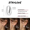 STAYLOVE Small Chunky Silver Hoops Teardrop Huggie Earrings Hypoallergenic Silver