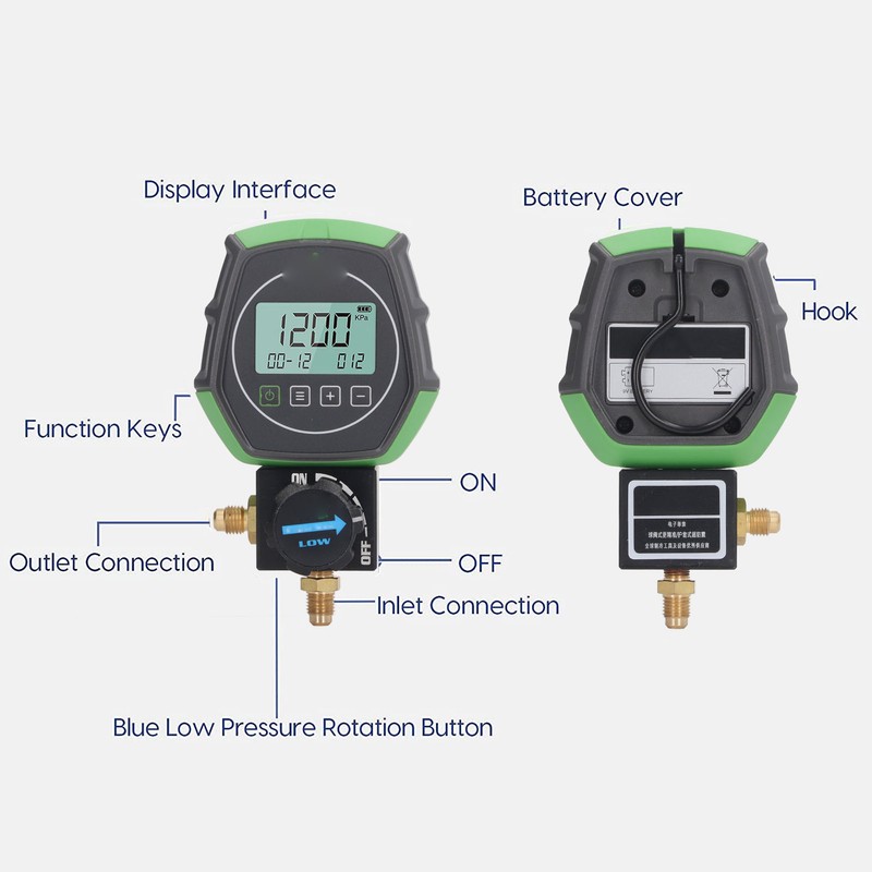 Digital Manifold Gauge Vacuum Pressure Temperature Tester Air Condition Manifold