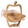GMMH Foldable Basket Bamboo Decorative Bowl, Fruit Bowl, Wood Apple