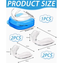 JUKOTA 4 Stück Mundschutz zum Zähneknirschen, Aufbissschiene für Nacht, Aufbissschiene Zähneknirschen, 2 Größen Effektiv Schnarchstopper Beisschiene Zähne, Verbessert den Schlaf