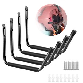 Kayak Hooks Heavy Duty, Wall Mounted Kayak Storage Hooks, Kayak Hanger for Garage Wall, Utility Hanging Garage Storage Rack for Canoe, Surfboard, Ladder, Bicycle, and Chairs (4 Pack, Black)