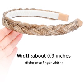 Gledola Braided Headband With Teeth Braids Hairband With Tooth Synthetic Hair Band Plaited Hairband For Women (Sandy Blonde)