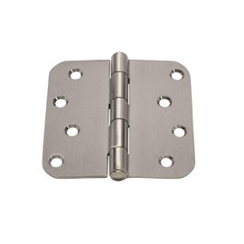 Hinge Outlet Stainless Steel Door Hinges - 4 Inch with 5/8 Inch Radius - Non-Removable Pin for Enhanced Security and Rust Resistance (Brushed Finish, 2 Pack)
