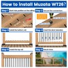 Muzata 50Pack 32" x3/4" Aluminum Deck Balusters Square Baluster Deck