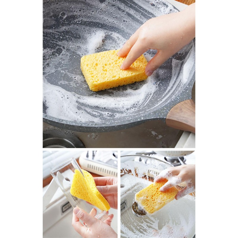 8 Pcs Duty Scrub Sponges, Cellulose Sponge, Kitchen Sponge, Cleans