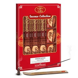 Mystic India - Hem Incense Sandalwood 4 Tube Hexa & 3 Box Cones with Free Incense Holder & Cone Holders.