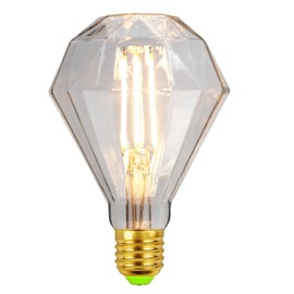 Lxcom Lighting D110 Diamond Shape Decorative LED Bulbs 4W 120V non-dimmable LED Edison Light Bulb E26 Vintage Bulbs 40W Equivalent Warm White 2700K LED Filament Bulb for Bar Restaurant Home, 2 Pack