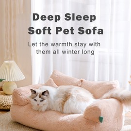 Cat Bed Ultra-Soft Plush Material Dog Cat Beds for Indoor Cats Cat Sofa Relieve Muscle and Joint Pressure Private and Comfortable Design Removable and Washable Anti-Slip Design Pet Comfort