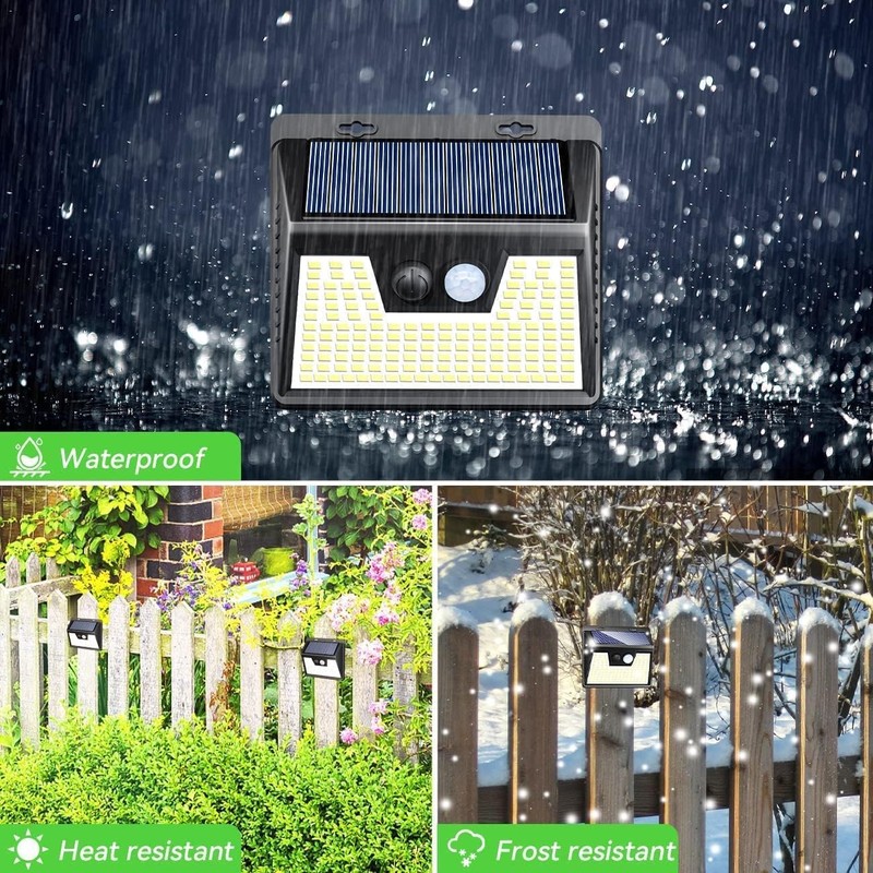 Peasur Solar Lights Outdoor Motion Sensor, 140 LED Solar Powered