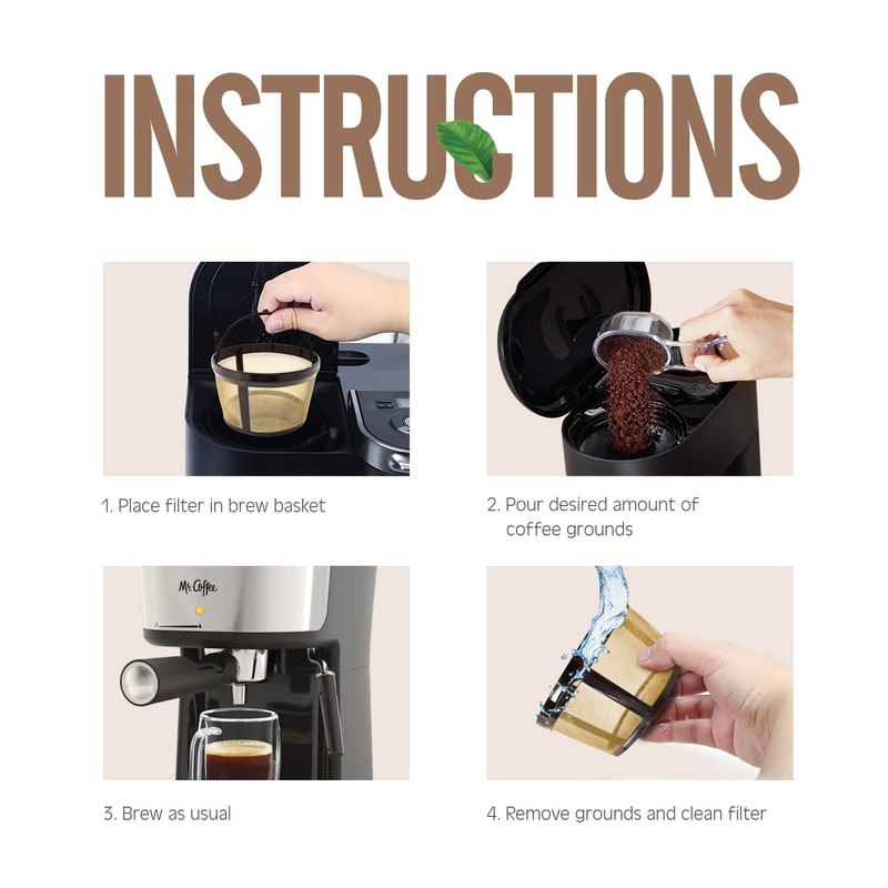 8-12 Cup Reusable Filter Basket With Mesh Bottom Fits MrCoffee