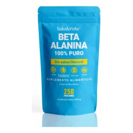 Beta Alanina en Polvo 500 Gramos  100 Pura y Sin saborizantes  250 Porciones  SaludVida                                                               