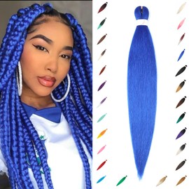 ShowJarlly Braids Extensions, 30 Inch (76 cm) Pre-Stretched Braiding Hair, 1 Pack/Lot, Blue Braid Extensions, Synthetic Hair for Braiding, Professional Soft Synthetic Jumbo Braids Hair (30 Inches,