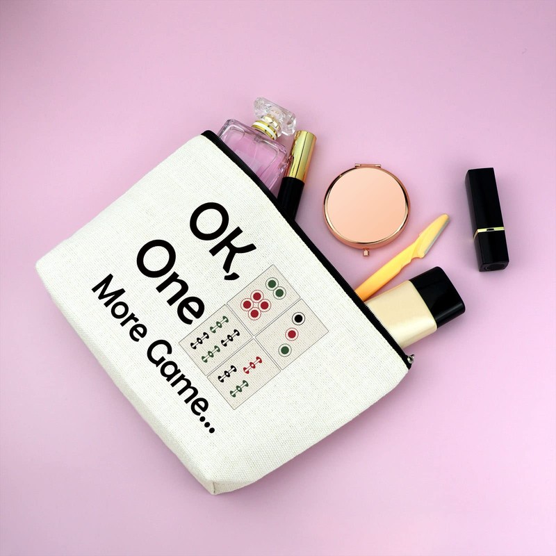 Mahjong Girls Makeup Bag Mahjong Lover Gift Cosmetic Bag Mahjong