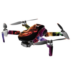 Mighty Skins Carbon Fiber Compatible with DJI Mini 2 Portable Drone - Bright Smoke | Protective, Durable Textured Carbon Fiber Finish | Easy to Apply and Change Styles | Made in The USA