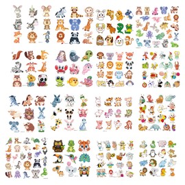 VERKSTAD16 Sheets Temporary Tattoos for Kids, 250+ Mixed Styles Waterproof Realistic Fake Tattoos Stickers Set for Girls and Boys, Animals Tattoos for Kids Birthday Party Christmas Gifts