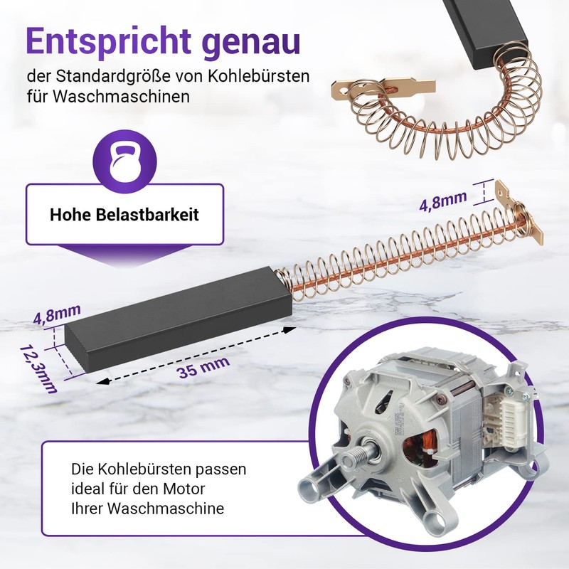 Vioks.pro Carbon Brushes Washing Machine 2 x Replacement for Bosch
