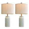 USumkky 20.5 inches Modern Ceramic Green Bedside Lamp Set of