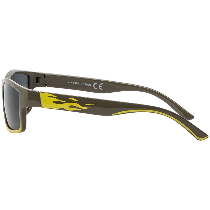 Children's Leisure Sun Glasses with Flames Motif 30555, Green