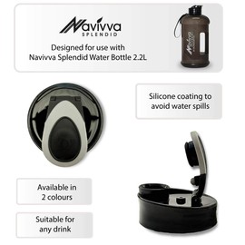 NAVIVVA SPLENDID Replacement Flip Cap Lid, Easy Fit, Durable and Strong (Black-Grey)
