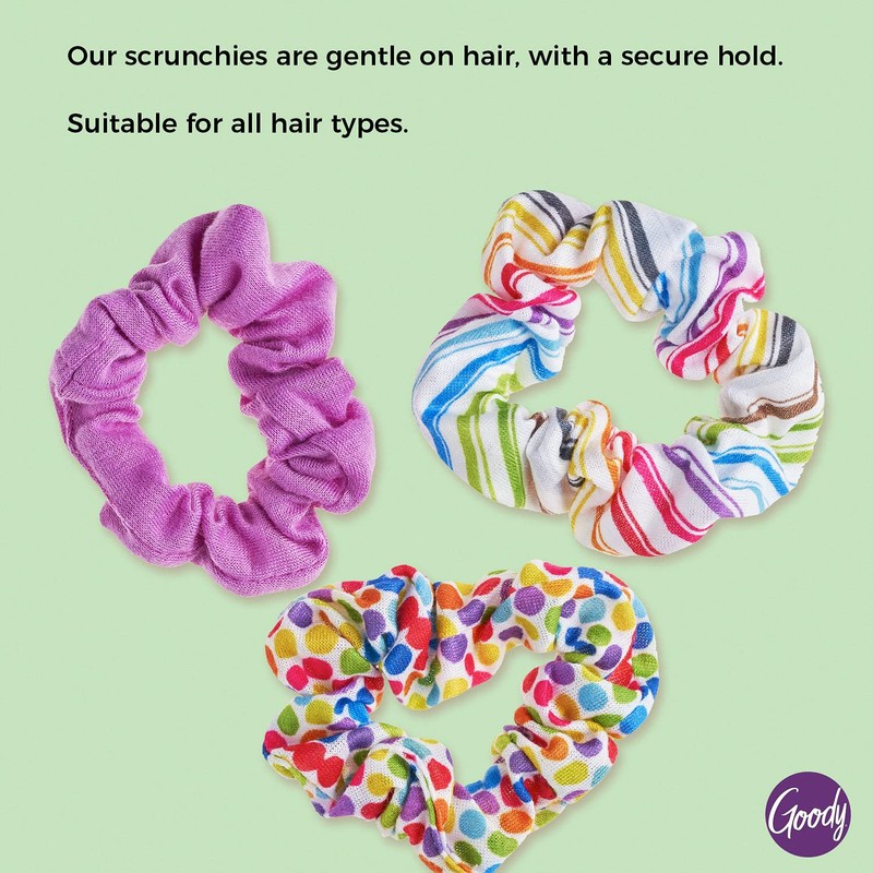 Goody Ouchless Hair Scrunchie - 3 Count, Purple Rainbow -