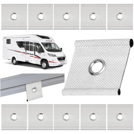 DONGZQAN Pack of 12 Piping Hooks for Piping Rail, Piping Eyelets Hooks, Piping Rail Accessories, Piping Strips Hooks, Piping Tape, Awning Piping for Awning Caravans