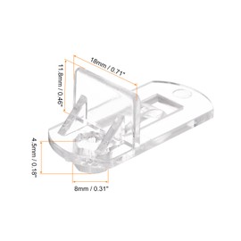 sourcing map 10pcs Cabinet Shelf Clips 8mm/0.31" Self-Locking Polycarbonate Plastic Shelf Support Peg Clips for 26mm Board Furniture Bookcase Wardrobe, Transparent