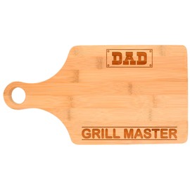 Dad Grill Master Grilling BBQ Tool Father's Day Gift Paddle Shaped Bamboo Cutting Board Bamboo