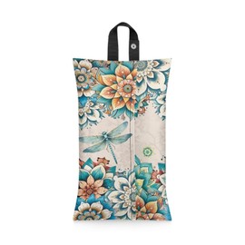 ZDCUSTOM Boho Dragonfly Wall Hanging Tissue Box Cover Hanging Tissue Bag Tissue Pouch Tissue Paper Holder Napkin Tissue Despenser Holder