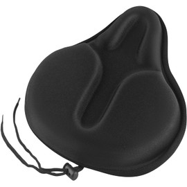 Large Gel Bike Seat Cover, Bike Seat Cushion for Peloton Bike, Bicycle Seat Cover Stationary Bike Seat Cushions for Men Comfort Fits Cruiser, Spinning, Indoor Cycling