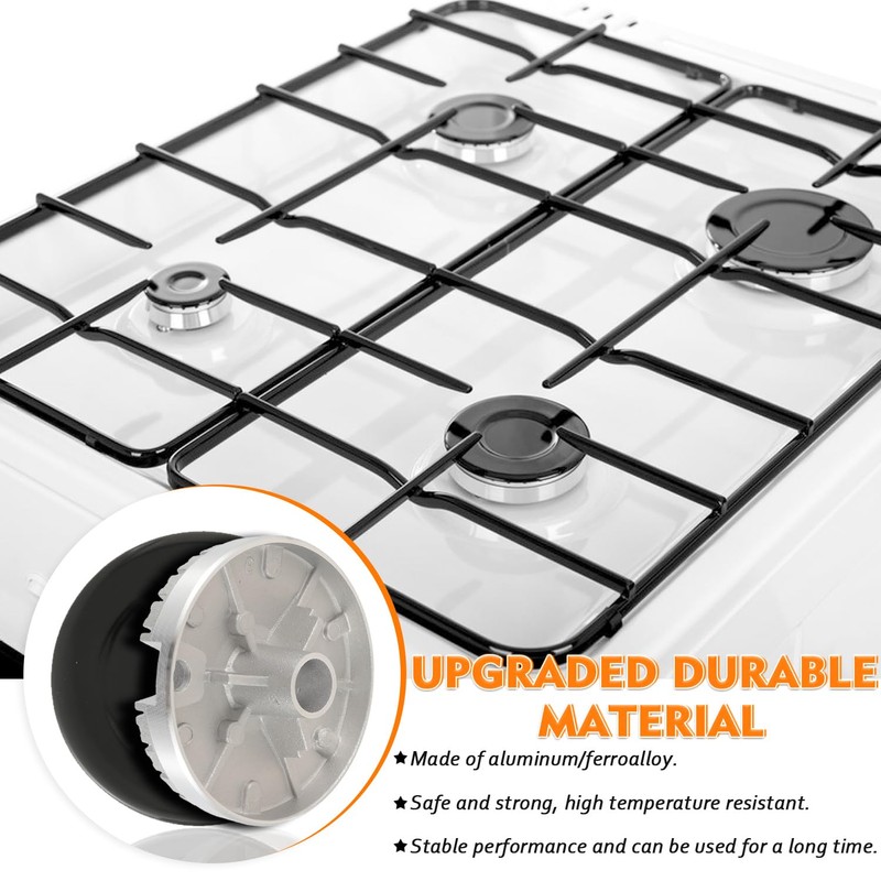 HUAREW Gas Stove Burner Caps Set, Cooker Hat Set Suitable