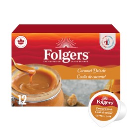Folgers Caramel Drizzle Flavoured K-Cup Coffee Pods 12 K-Cup Pods
