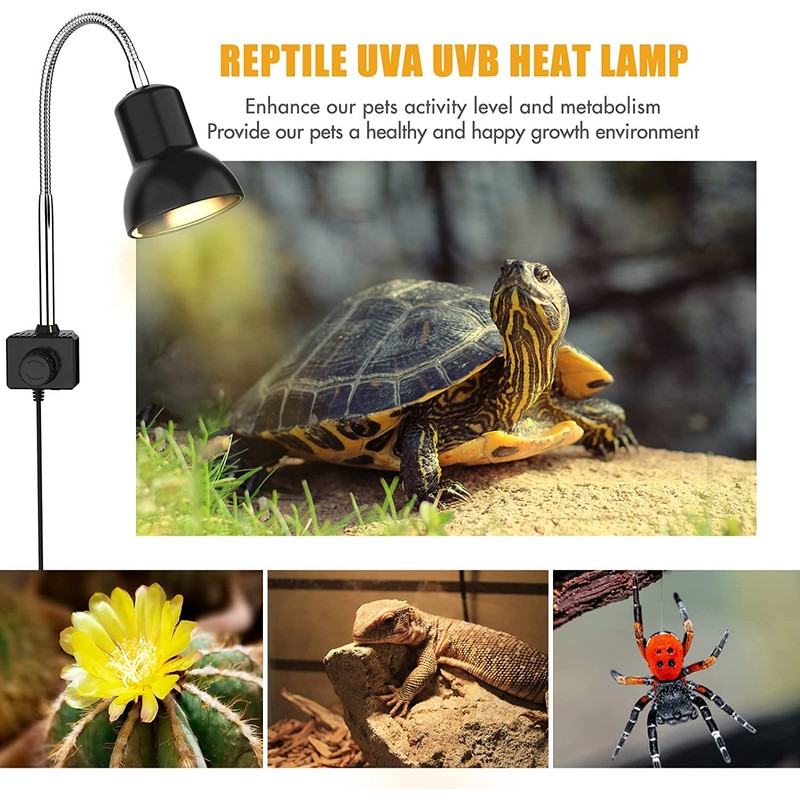 25W Heat Lamp with Holder UVA UVB Basking Lamp with