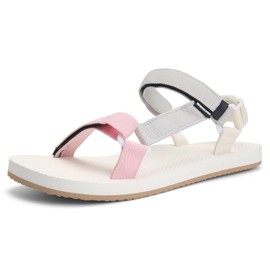 WateLves - Sandalias de senderismo para mujer, con soporte de arco, cómodas correas acuáticas, atléticas, para la playa, para viajes, caminar, senderismo, camping, Rosa (Dusty Pink), 26 cm