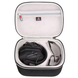 FBLFOBELI Hard Storage Carrying Case Compatible with Walker's Razor Slim/Howard Leight Honeywell Impact Sport//PROHEAR 066 030 Ear Protection Electronic Shooting Muffs Earmuff (Case Only) (Black)