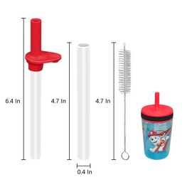 4PCS Zak Straws Replacement Compatible with Zak Designs 15oz Water Bottle,Transparent and Food Grade,Reusable straws With Cleaning Brush