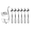 Coffee Spoon Holder Elegant Swan Shaped Alloy Mirror Polish Rich