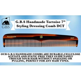 GENTS - Peines de pelo de tortuga de 7 pulgadas, paquete de 3 peines multiusos para peluqueros, estilistas y cuidado diario del cabello para hombres y