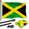 UD_G128 Combo Pack: 6 Feet Tangle Free Spinning Flagpole (Black)