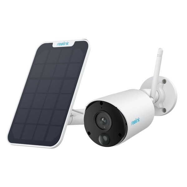 REOLINK 2K Solar WiFi Security Cameras Outdoor Wireless, No Hub Needed, 3MP Night Vision, Human/Vehicle Detection, Wireless Home Security Camera Works with Alexa, Argus Eco + Solar Panel