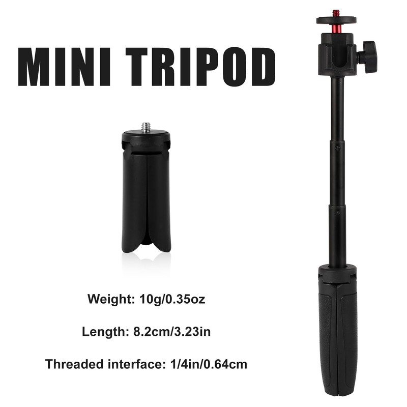 Selfie Stick Tripod and Mini Tripod Set, Black Table Tripod