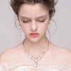 COCIDE Bride Jewelry Set Silver Crystal Wedding Necklace Earrings Bridal
