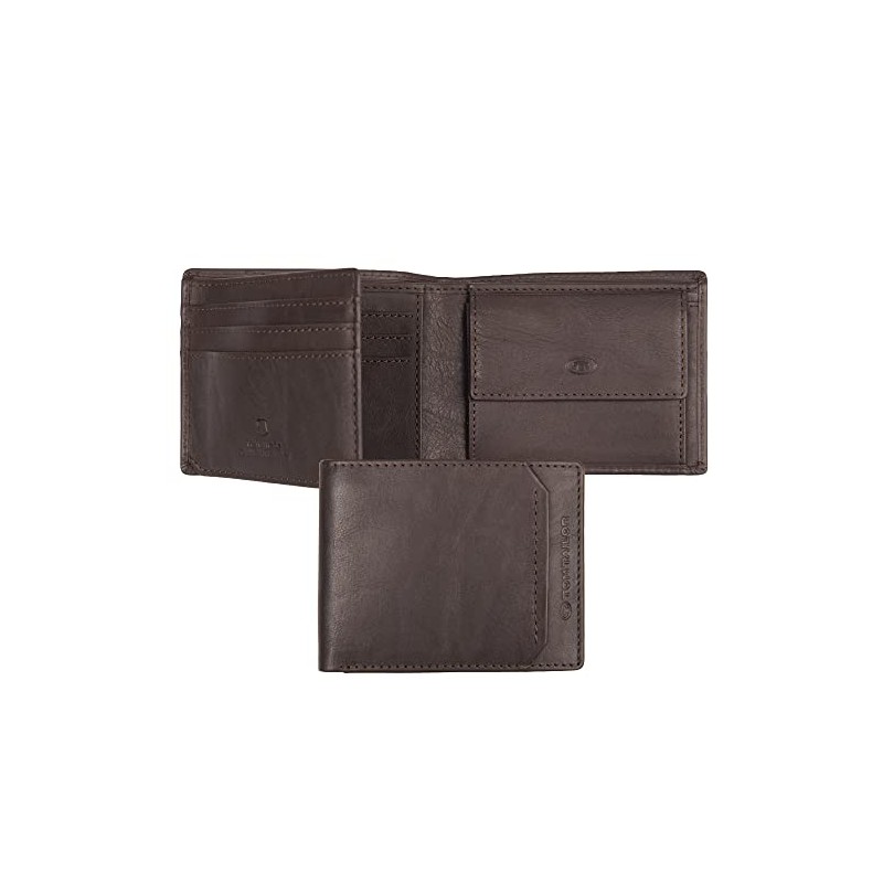 Tom Tailor Sam Men's Wallet Small Landscape Format Small, dunkelbraun,