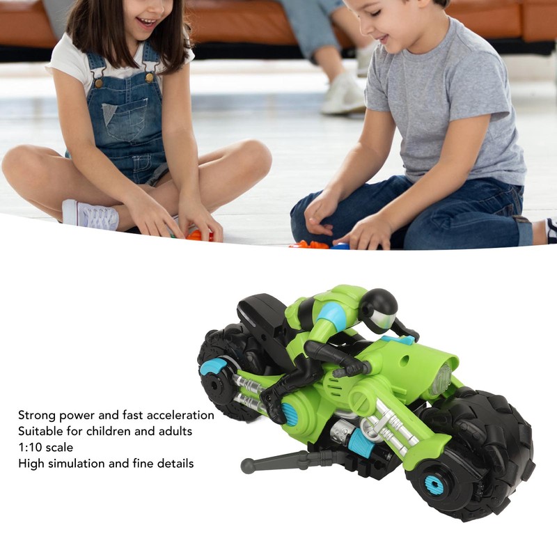 1:10 Scale Remote Control Motorcycle Toy High Speed RC Stunt
