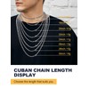 U7 Cuban Chain Necklace for Women Men Stainless Steel 3mm