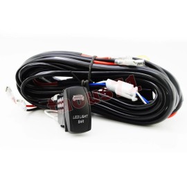 TAOUS 2 LEAD Wiring Harness "LED LIGHT BAR" Rocker Switch For Polaris Can-am UTV 300W